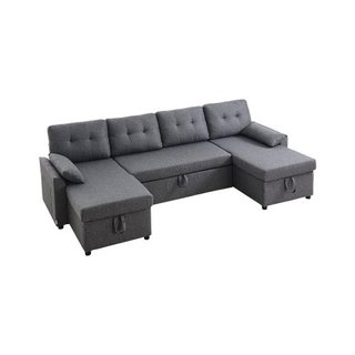 sofá cama U, sofá cama convertible con 2 dormitori