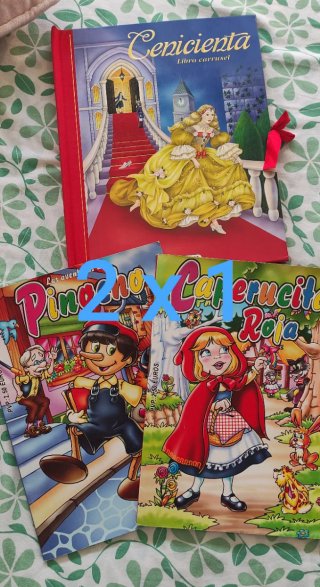 Libro carrusel - Cenicienta, Caperucita y Pinocho