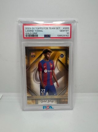 Cromo Lamine Yamal Topps Gold Drip PSA 10