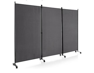 Biombo Separador Gris de 3 Paneles
