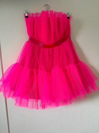 Vestido de fiesta corto de tul rosa