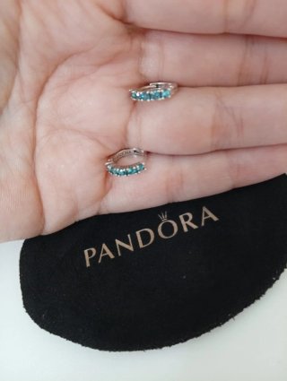 Pendientes de Aro Pandora Turquesa