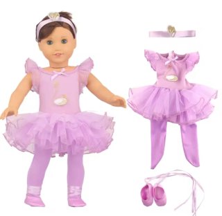 Conjunto de Ballet Lila para Muñeca 43 cm