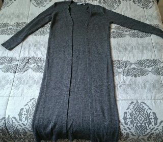 Cárdigan Largo Gris Zara