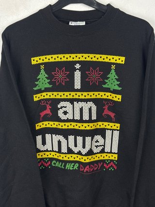 Champion Black Christmas Crewneck Sweatshirt M