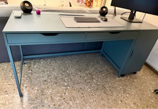 Escritorio con almacenaje IKEA Alex Turquesa gris