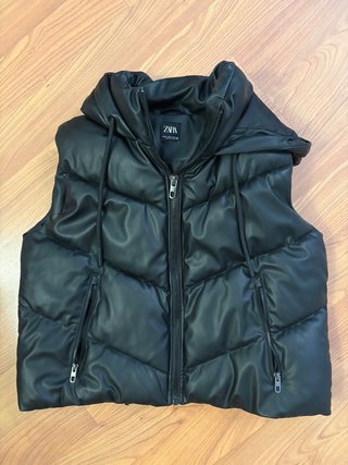 Chaleco Acolchado Negro Zara Talla XS