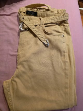 Pantalón Casual Bershka Beige Talla XS
