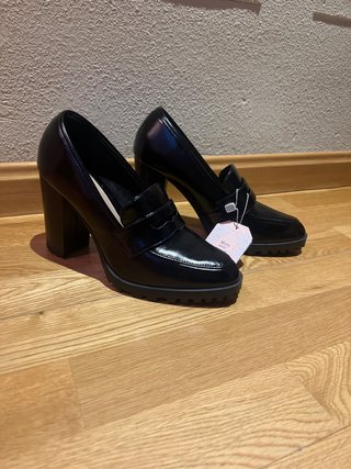 Mocasines de tacón negros