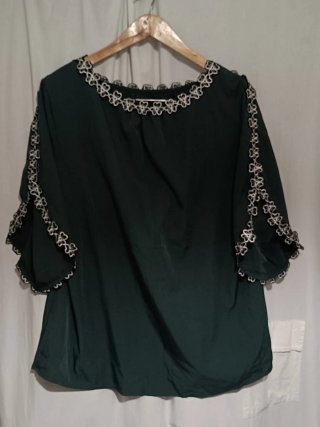 Blusa de gasa verde Shein talla 5XL Nueva