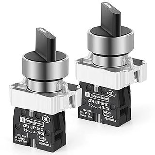 Gebildet 2PCS 1NO 2Selector, Interruptor de Enclavamiento 2 Posiciones Mantenidas, Selector Rotativo