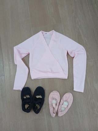 Conjunto de ballet chaquetita y zapatillas