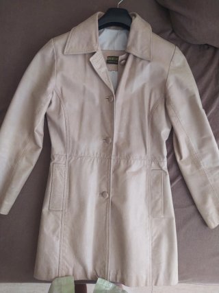 Chaqueta de Piel Vintage Beige