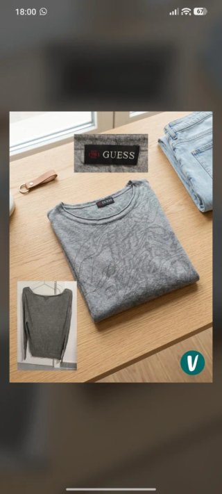 Jersey fino Guess Cuello Redondo Gris