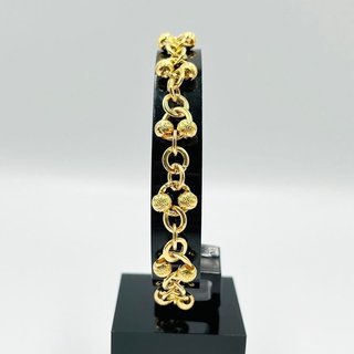PULSERA BOLAS DIAMANTADAS, HUECA,  ORO  18k.