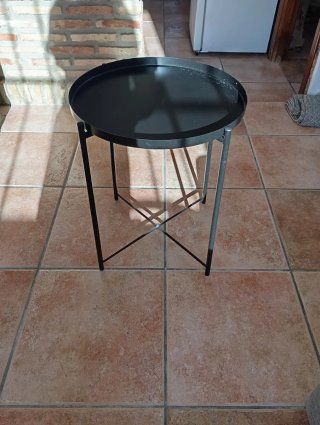 Mesa Auxiliar Negra Redonda