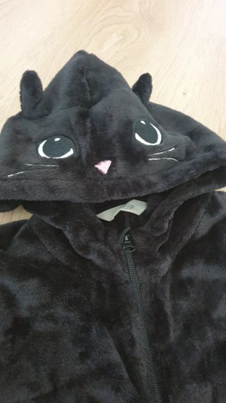 Pijama Mono de Gato Negro talla 14 años.