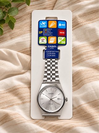 Reloj Casio WR50 Plateado