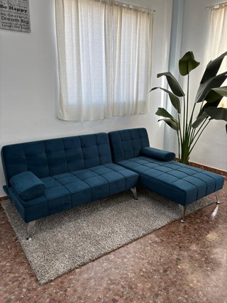 Sofá Chaise Longue Azul Marino