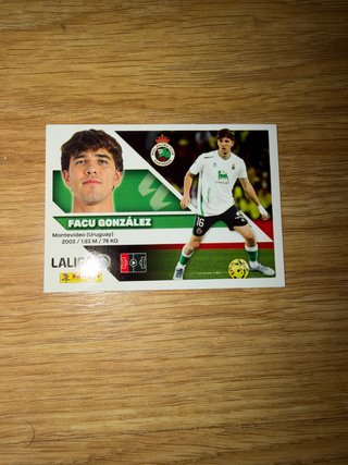 Cromo Facu González (R. Santander) Panini 26/27