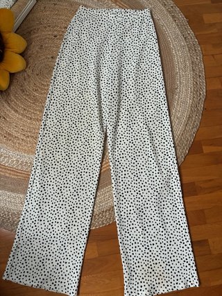 Pantalón con Estampado de Topos