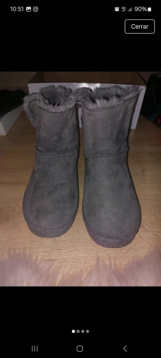 Botines Grises de Pelo