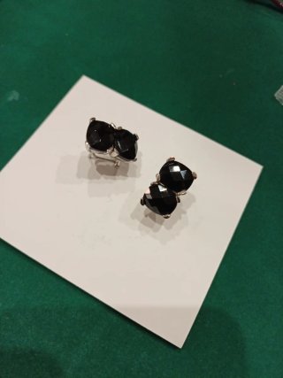 Pendientes de Plata con Piedras Negras