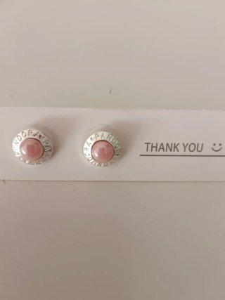 Pendientes Pandora Plateados con Piedra Rosa