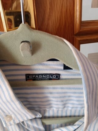 Camisa Spagnolo rayas azul y blanco