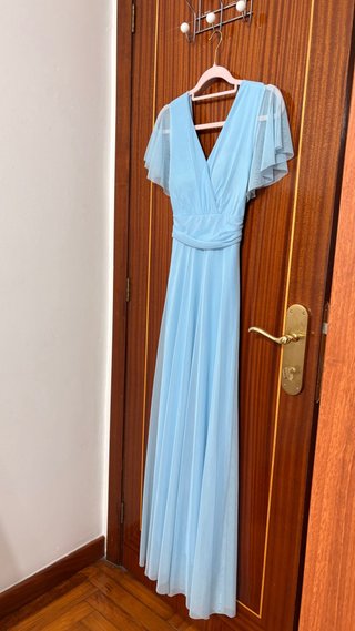 Vestido Largo Azul Cielo