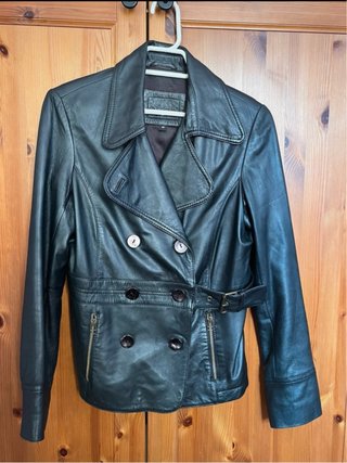 Chaqueta de piel negra mujer talla 40