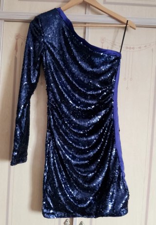 Vestido de lentejuelas azul talla S
