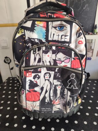 Mochila Escolar con Ruedas Estampada