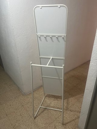 Espejo de Pie con Perchero Blanco