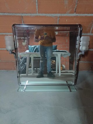 Espejo de baño con luz y repisa