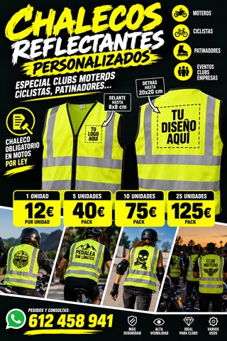 Chaleco Reflectante Homologado Moteros Motos MTB