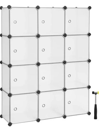 SONGMICS Armario Modular 12 Cubos Puertas Blancas