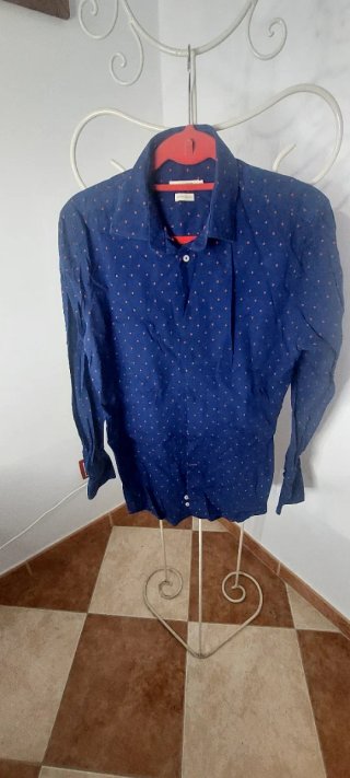 Camisa Azul Estampada