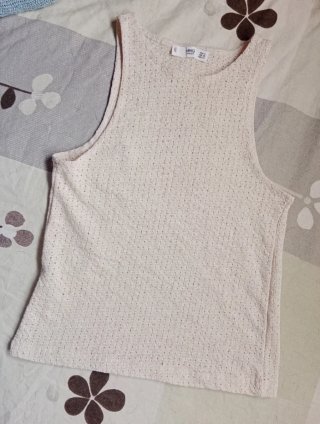 Top Crema Mango Talla S
