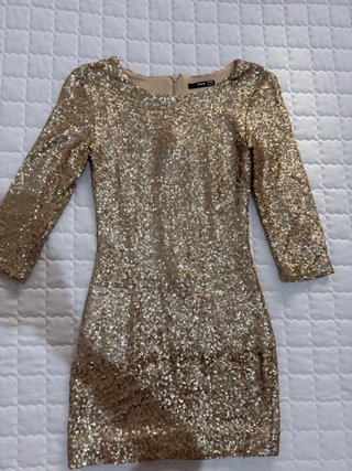 Vestido de lentejuelas dorado SXY