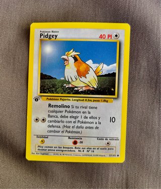 Carta Pokémon 1ª edición Base Set Pidgey