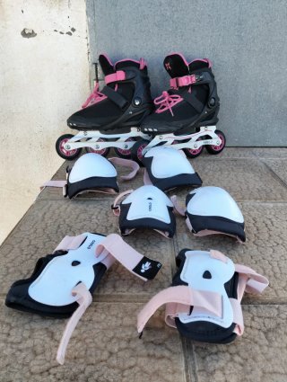Patines en línea para niña con protecciones