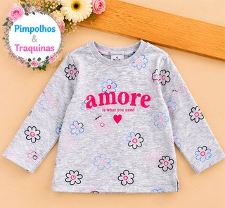 Camisola Chicco Cinzenta com Flores