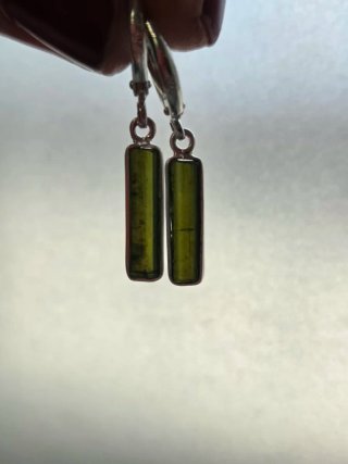 Pendientes de Plata y Turmalina Verde
