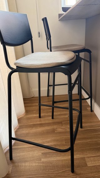Set de 2 Taburetes Altos Negros