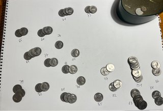 Lote de 55 monedas de 25 centavos EEUU