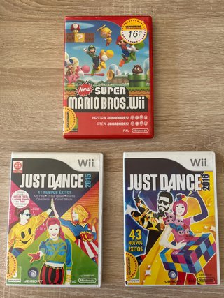 3 Juegos para Wii: Mario y Just Dance