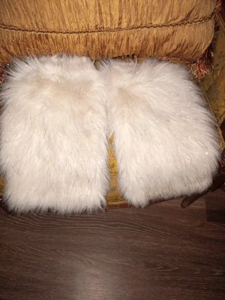 Calentadores de Pelo Sintético Blancos