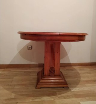 Mesa de comedor redonda de 1 m extensible a 1,35m