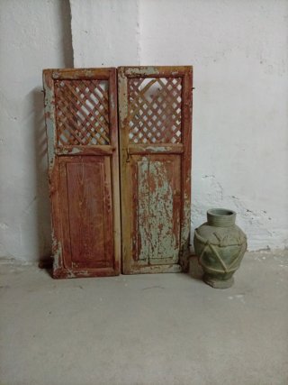 Puertas Antiguas madera Alacena celosía 101x69cm